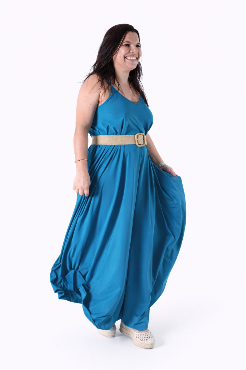 Robe à Bretelles Réglables Bleu Pétrole – RUGA