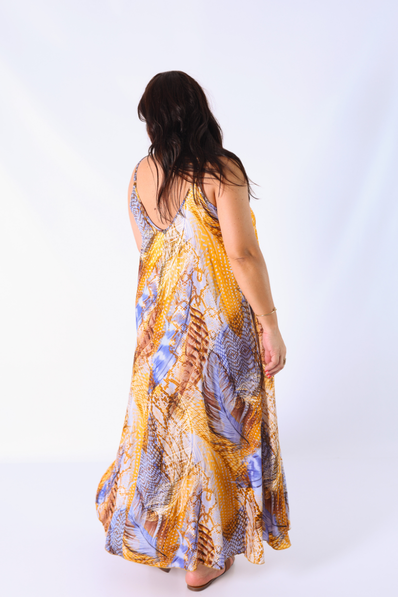 Vestido alças finas com padrão floral - RUGA