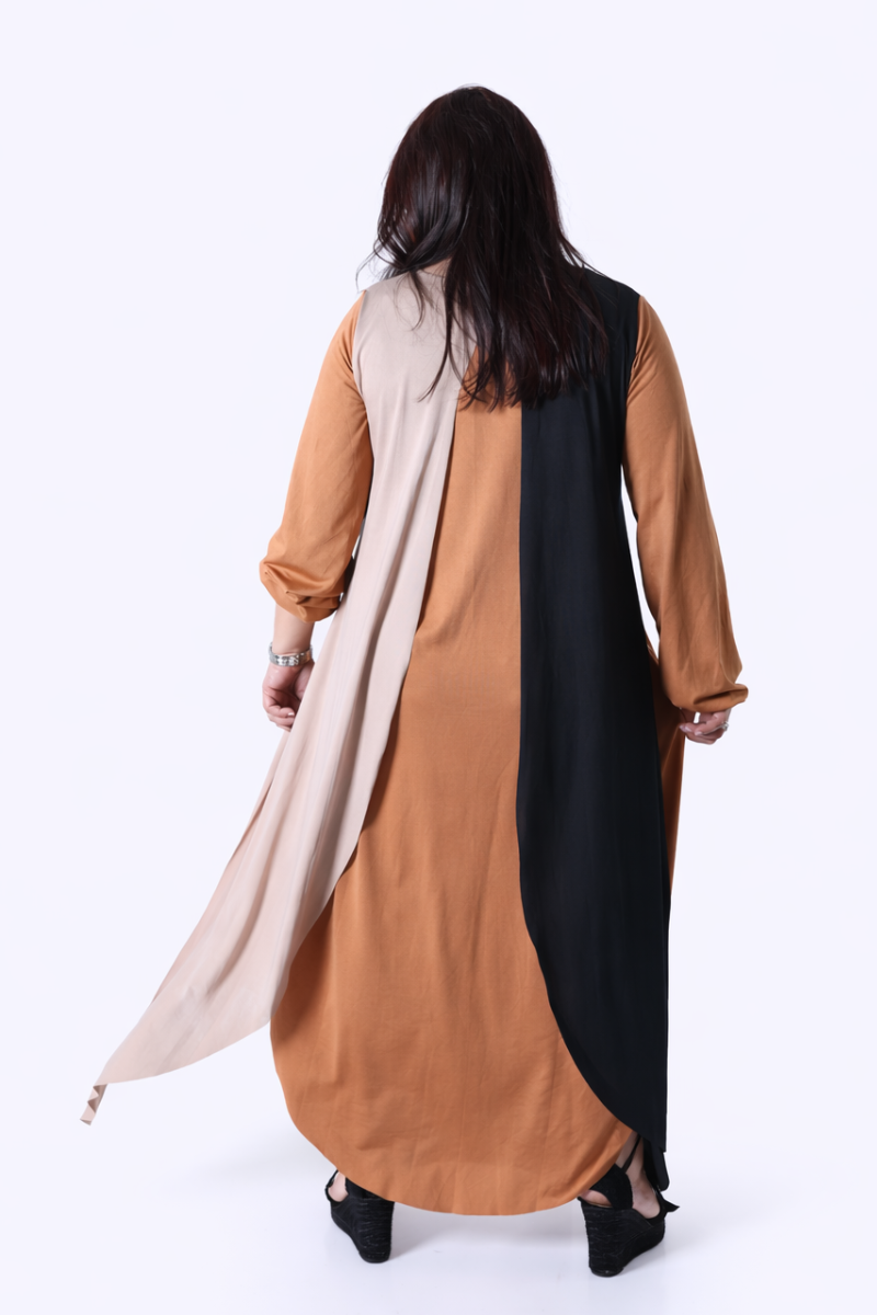 Vestido Tropical Brasil Lycra Butterfly Caramelo