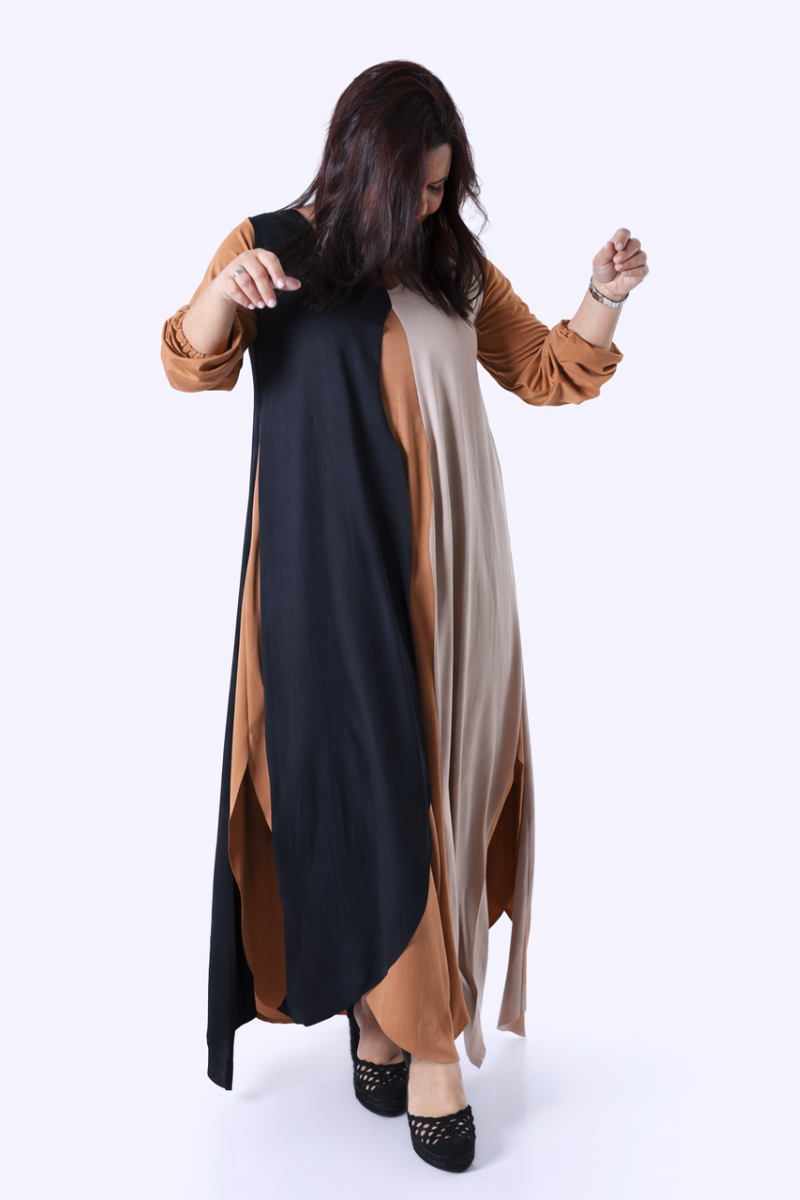Vestido Tropical Brasil Lycra Butterfly Caramelo