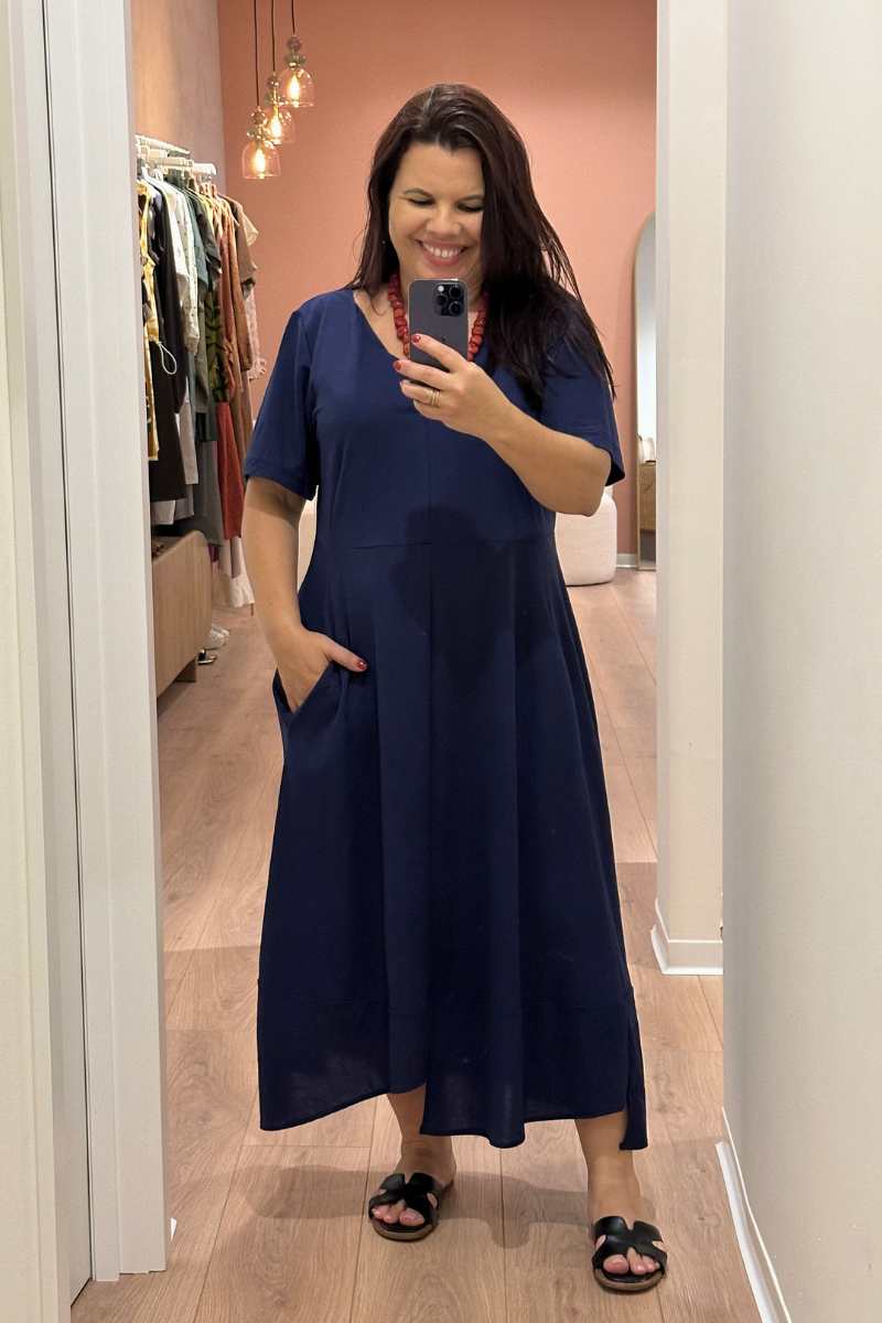 Vestido Lizalù Fiero Azul Marinho