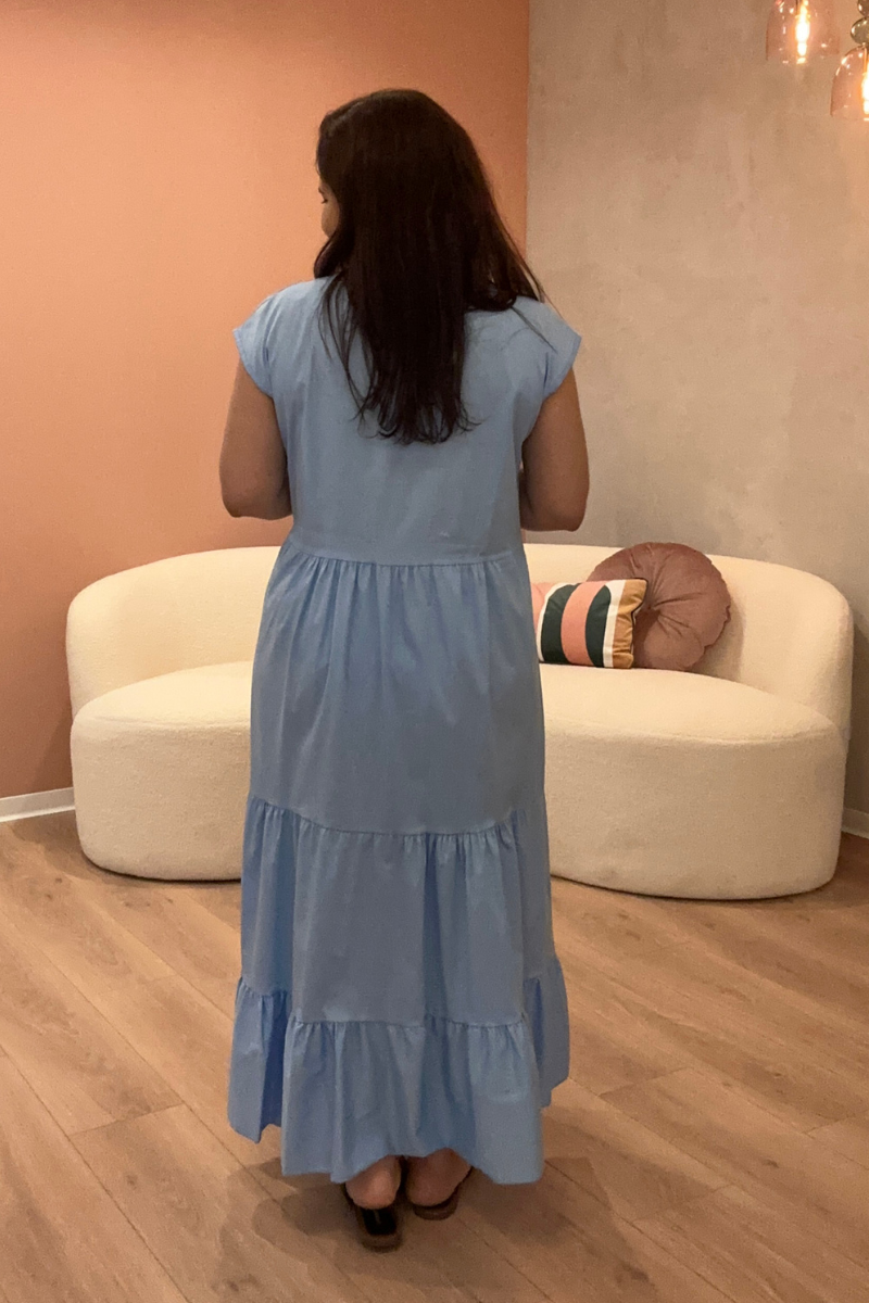 Vestido Topo Canalé con Contraste - RUGA