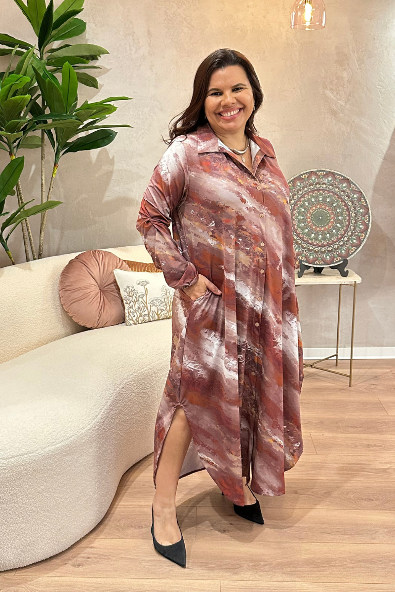 Vestido StéllaFit Camiseiro Safari