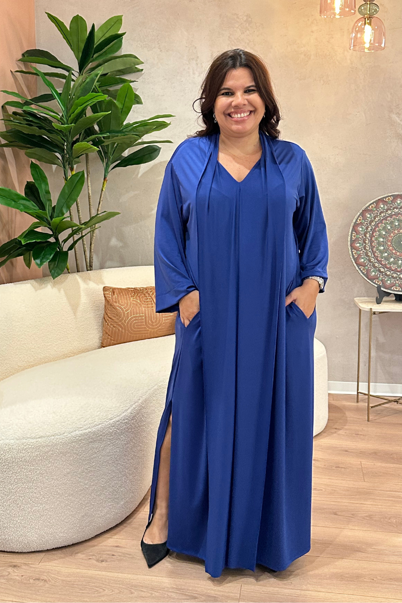 Vestido Tropical Brasil Lycra Élan Azul