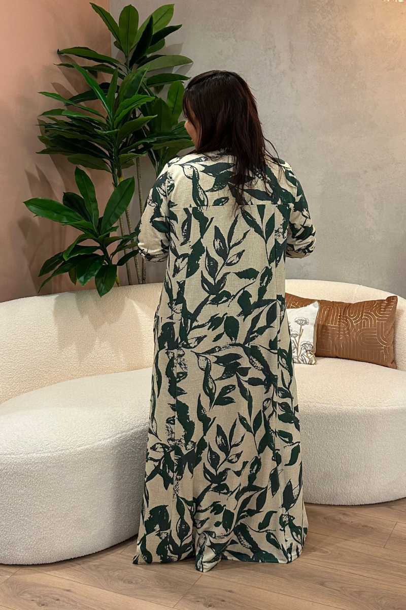 Vestido Tropical Brasil Premium Flora Verde